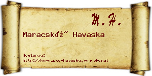 Maracskó Havaska névjegykártya